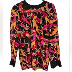 Escada by Margaretha Ley 100% silk blouse 34 vintage